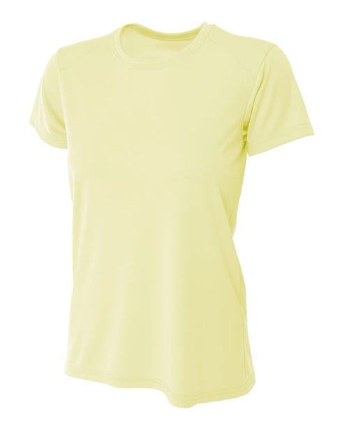 A4 Women's Cooling Performance Crew, Sizes 2XL-4XL (NW3201), Color 'Light Yellow'